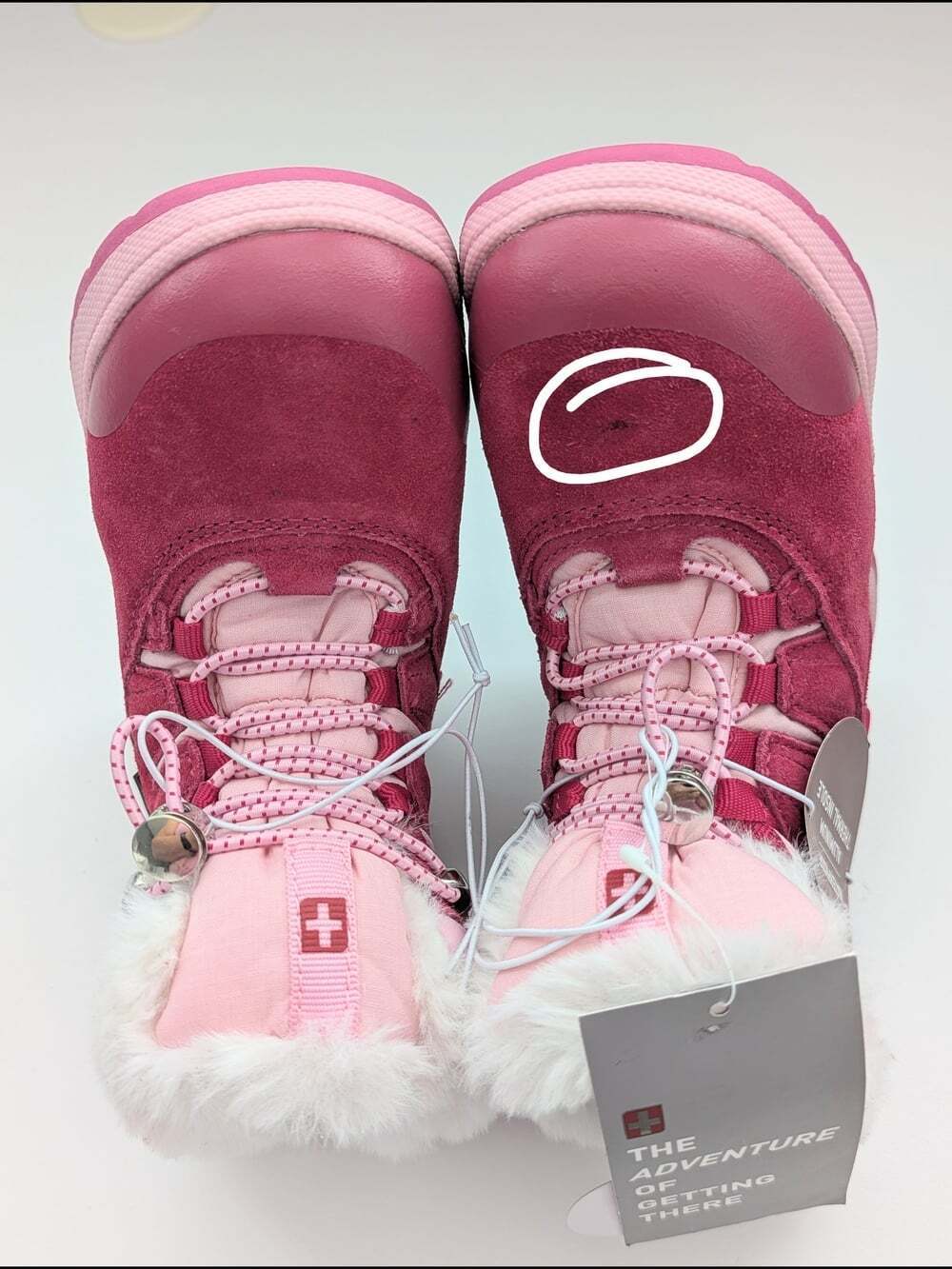 NWT Swiss Tech Girls' (Size8) Suede Waterproof Winter Snow Boots w/Faux Fur Cuff - Picture 13 of 16